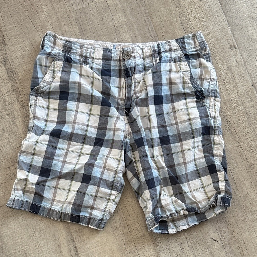 Express Men's Checkered Cargo Shorts